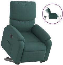 vidaXL elektromos felállást segítő sötétzöld szövet dönthető fotel (3204854) (3204854)