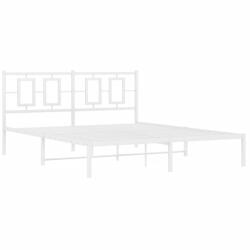 vidaXL fehér fém ágykeret fejtámlával 150 x 200 cm (374292) (374292)
