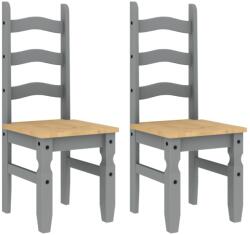 vidaXL Corona 2 db szürke tömör fenyőfa étkezőszék 42 x 47 x 107 cm (4005724) (4005724)