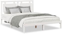 vidaXL fehér tömör fa extra hosszú ágykeret matrac nélkül 160 x 220 cm (3309204) (3309204)