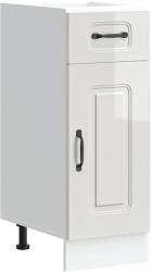 vidaXL Konyhai alapszekrény Kalmar magasfényű fehér színű műfa (853459) (853459)