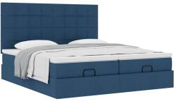 vidaXL Ottomán ágykeret matracokkal kék 180x200cm szövet (3313698) (3313698)