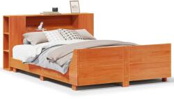 vidaXL viaszbarna tömör fenyőfa ágy matrac nélkül 140 x 200 cm (3323652) (3323652)
