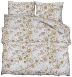 vidaXL fehér és barna ágyneműhuzat-garnitúra 135x200 cm pamut (136409) (136409)