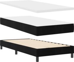 vidaXL Boxspring Ágy, Matracot Tartalmaz, Fekete, 90x190 cm, Bársony (3340366) (3340366)