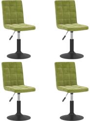 vidaXL 4 db világoszöld bársony forgó étkezőszék (3089291) (3089291)