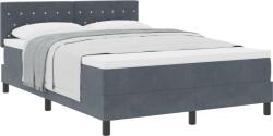 vidaXL Boxspringágy Matracal Sötétszürke 140x190 cm Bársonyos (3339105) (3339105)