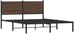vidaXL barna tölgy színű fém ágykeret fejtámlával 137 x 190 cm (4007764) (4007764)
