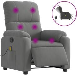 vidaXL sötétszürke mikroszálas szövet elektromos fekvő masszázsfotel (3204924) (3204924)