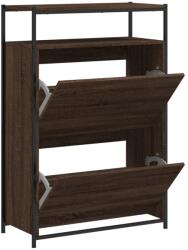 vidaXL barna tölgyszínű szerelt fa cipősszekrény 75 x 34 x 112 cm (840038) (840038)