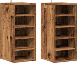 vidaXL 2 db antik fa színű szerelt fa cipősszekrény 32 x 35 x 70 cm (856711) (856711)
