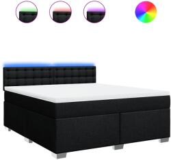 vidaXL fekete szövet rugós ágy matraccal 180 x 200 cm (3288283) (3288283)