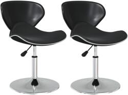 vidaXL 2 db fekete műbőr étkezőszék (335120) (335120)