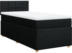 vidaXL fekete szövet rugós ágy matraccal 90x200 cm (3286565) (3286565)