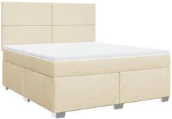 vidaXL krémszínű szövet rugós ágy matraccal 180 x 200 cm (3290565) (3290565)