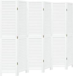 vidaXL 6 paneles fehér tömör császárfa térelválasztó (358842) (358842)
