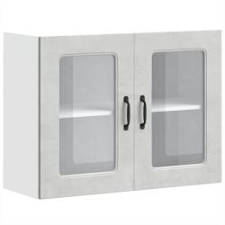 vidaXL Konyhai fali szekrény üvegajtóval Kalmar beton szürke műfa (853611) (853611)
