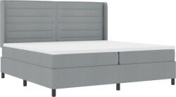 vidaXL Boxspring Ágy Matrac & LED Világosszürke 200x200 cm Szövet (3343462) (3343462)