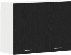 vidaXL Fekete Tölgy Függőszekrény - 80x31x60 cm - Mérnöki Fából Készült (863144) (863144)