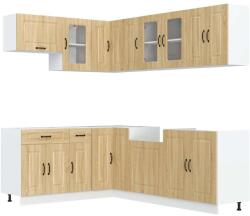 vidaXL 11 részes konyhaszekrény szett Kalmar sonoma tölgy műszaki fa (3314884) (3314884)