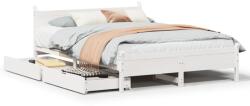 vidaXL fehér tömör fenyőfa ágy matrac nélkül 140x190 cm (3309783) (3309783)