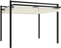 vidaXL krémszínű alumínium kerti pavilon behúzható tetővel 3 x 3 m (4003968) (4003968)