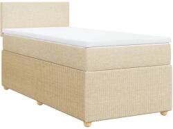 vidaXL krémszínű szövet rugós ágy matraccal 80 x 200 cm (3287281) (3287281)
