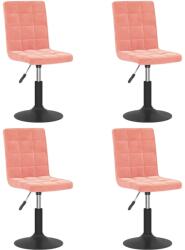 vidaXL 4 db rózsaszín bársony forgó étkezőszék (3089294) (3089294)