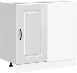 vidaXL Konyhai alapszekrény Kalmar magasfényű fehér színű műfa (854320) (854320)