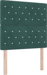 vidaXL Ágykeret Matrac és LED Fekete Zöld 120x200 cm Bársonyos (3343241) (3343241)