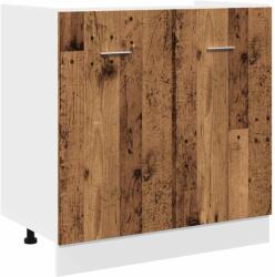 vidaXL antik fa színű szerelt fa mosogató alsószekrény 80x46x81, 5 cm (856077) (856077)