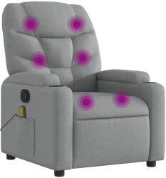 vidaXL világosszürke szövet dönthető masszázsfotel (372453) (372453)