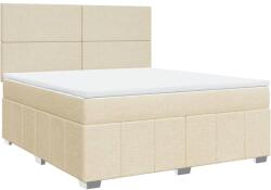 vidaXL krémszínű szövet rugós ágy matraccal 180 x 200 cm (3291745) (3291745)