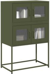 vidaXL Highboard olívazöld 68x39x107 cm Acél (853348 VidaXL) (853348 VidaXL)