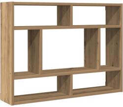 vidaXL kézműves tölgy színű szerelt fa fali polc 75 x 16 x 55 cm (862046) (862046)