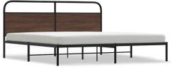 vidaXL barna tölgy színű fém ágykeret matrac nélkül 200 x 200 cm (3318659) (3318659)