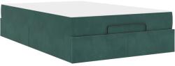 vidaXL Ágykeret tárolóval Sötétzöld 120 x 200 cm Bársony (3399555) (3399555)