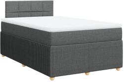 vidaXL sötétszürke szövet rugós ágy matraccal 120 x 200 cm (3287424) (3287424)