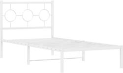 vidaXL fehér fém ágykeret fejtámlával 90x190 cm (376267) (376267)