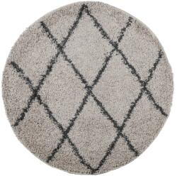 vidaXL bézs és antracit hosszú szálú bozontos modern szőnyeg Ø 80 cm (375397) (375397)