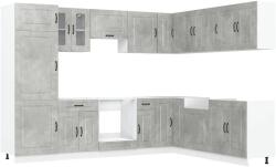 vidaXL 14 részes konyhai szekrény szett Kalmar betonszürke műszaki fa (3314975) (3314975)