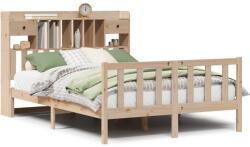 vidaXL tömör fenyőfa könyvespolcos ágy matrac nélkül 140 x 190 cm (3321735) (3321735)
