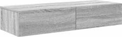vidaXL Falipolc fiókokkal szürke sonoma 100x36x19 cm műszaki fa (859991) (859991)