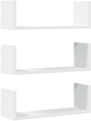 vidaXL 3 db fehér szerelt fa fali polc 58 x 18 x 18 cm (853281) (853281)
