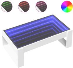 vidaXL fehér végtelen hatású LED-es dohányzóasztal 90 x 53 x 30 cm (847637) (847637)