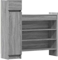 vidaXL szürke sonoma színű szerelt fa cipősszekrény 100, 5x28x100 cm (840427) (840427)