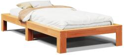 vidaXL viaszbarna tömör fenyőfa ágy matrac nélkül 100 x 200 cm (855324) (855324)