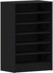 vidaXL Cipőtároló Fekete Tölgy 60x35x92 cm Műgyanta (862684) (862684)