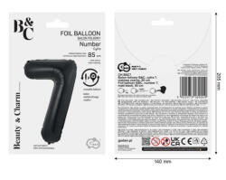 GoDan Balon folie sub forma de cifra, negru mat, 85 cm GD1939-7 Baloane folie Tip Cifra 7 (GD1939-7)