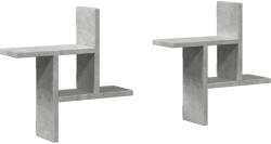 vidaXL 2 db betonszürke szerelt fa fali polc 38 x 12 x 38 cm (853248) (853248)